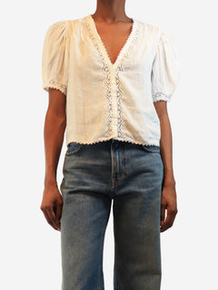 White Brigitta lace-trim top - size XS Tops Doen 
