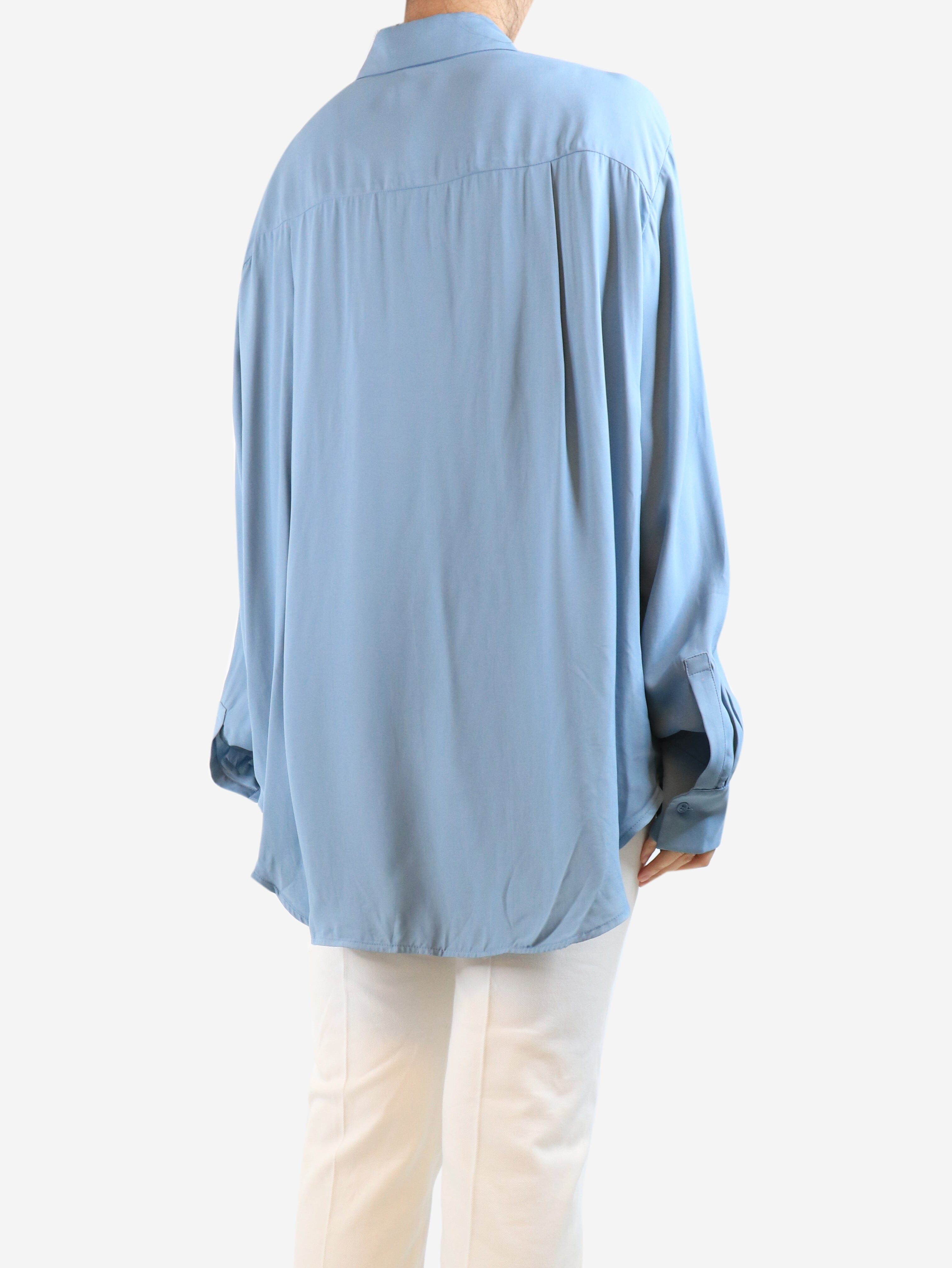 Blue pleated-front shirt - size UK 8 Tops Raey 