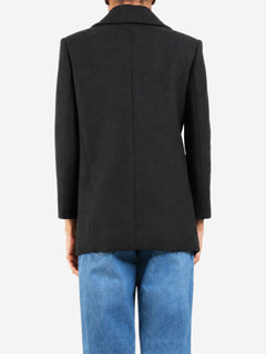 Dark brown double-breasted wool coat - size UK 8 Coats & Jackets Saint Laurent 
