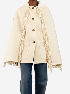 Cream fringed scarf jacket - size UK 6 Coats & Jackets Toteme 