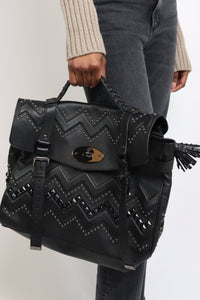 Mulberry Black studded Alexa satchel bag