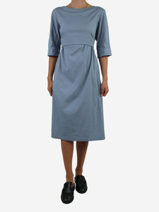 'S Max Mara Blue crewneck midi dress - size UK 10