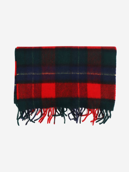 Red and green check fringed scarf product image