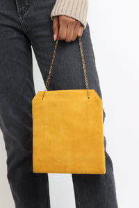 The Row Mustard suede Lunch bag