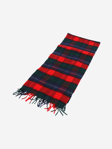 Red and green check fringed scarf alternate image
