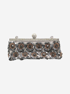 Valentino Grey beaded shoulder bag