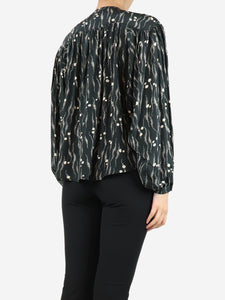 Isabel Marant Black silk printed blouse - size UK 8