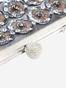 Valentino Grey beaded shoulder bag