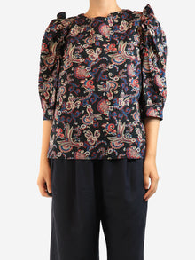 Black paisley printed cotton blouse - size L Tops Ba&sh 