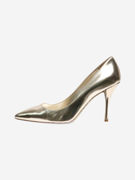 Gold metallic glitter pumps - size EU 38.5 product image