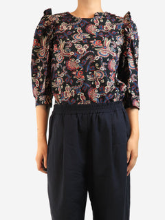 Black paisley printed cotton blouse - size L Tops Ba&sh 