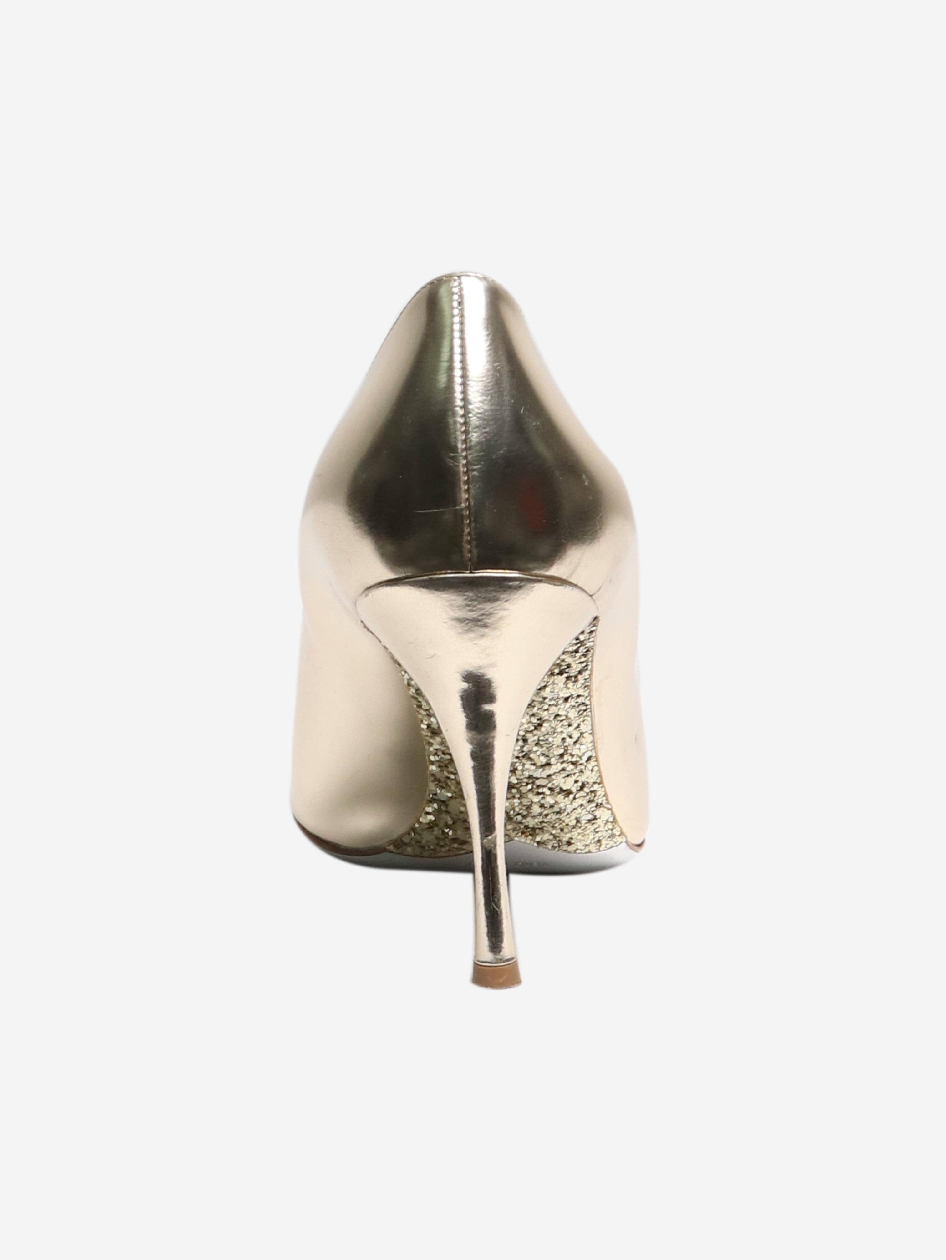 Miu Miu Gold metallic glitter pumps - size EU 38.5 Heels Miu Miu 