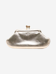 Anya Hindmarch Champagne metallic clutch bag