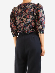 Black paisley printed cotton blouse - size L Tops Ba&sh 