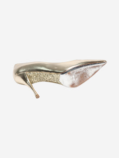 Miu Miu Gold metallic glitter pumps - size EU 38.5 Heels Miu Miu 