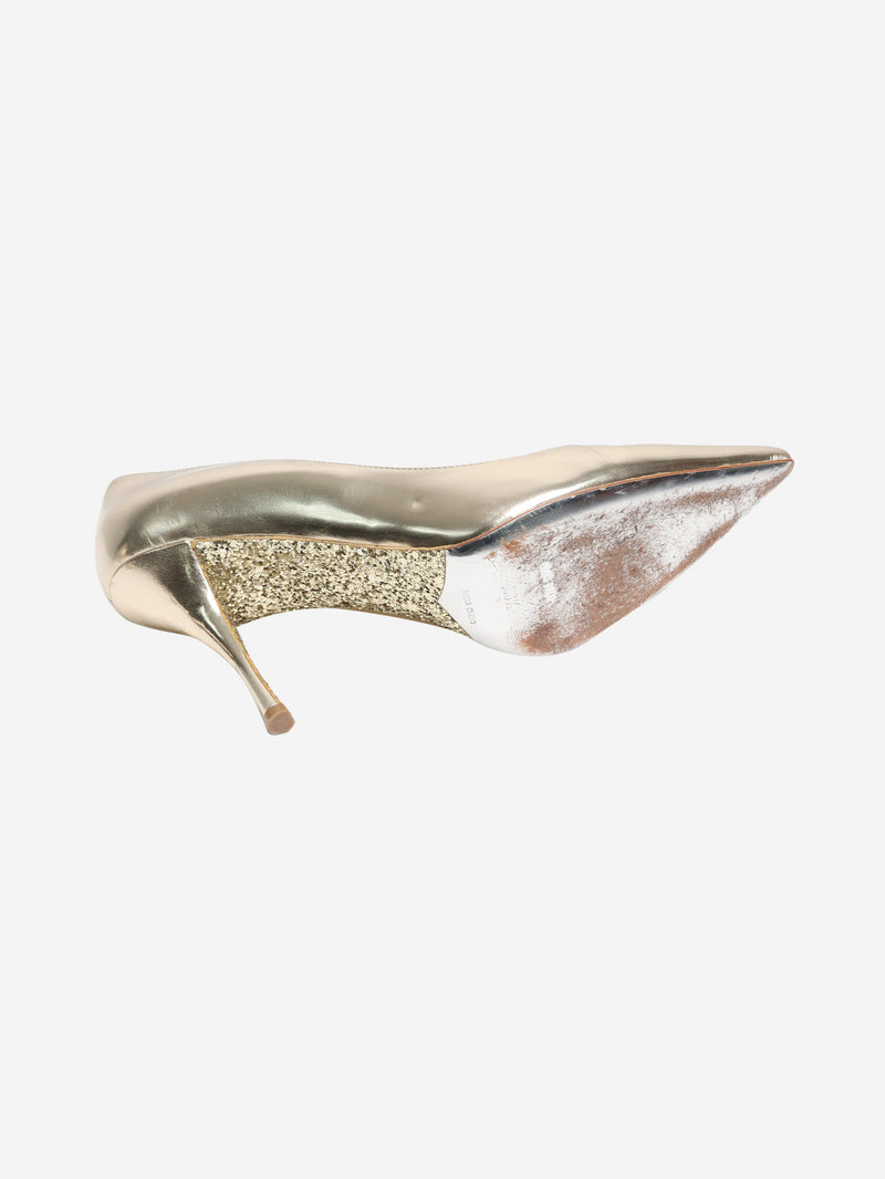 Miu Miu Gold metallic glitter pumps - size EU 38.5 Heels Miu Miu 