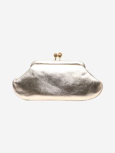 Anya Hindmarch Champagne metallic clutch bag