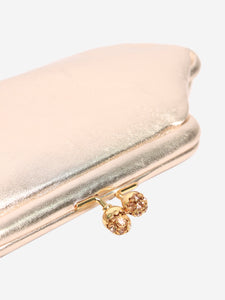 Anya Hindmarch Champagne metallic clutch bag