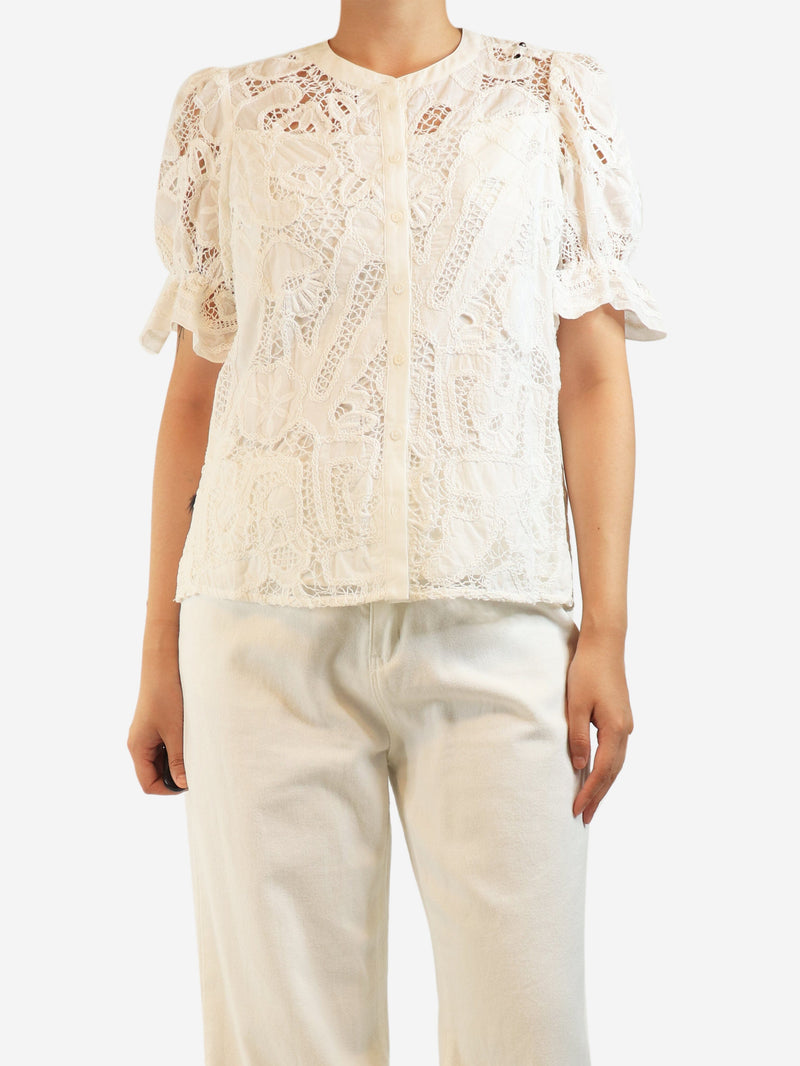 White Irkin lace shirt blouse - size M Tops Ba&sh 