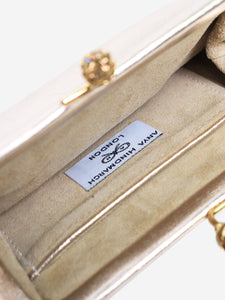 Anya Hindmarch Champagne metallic clutch bag