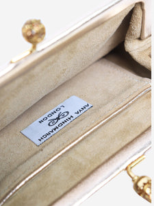 Anya Hindmarch Champagne metallic clutch bag