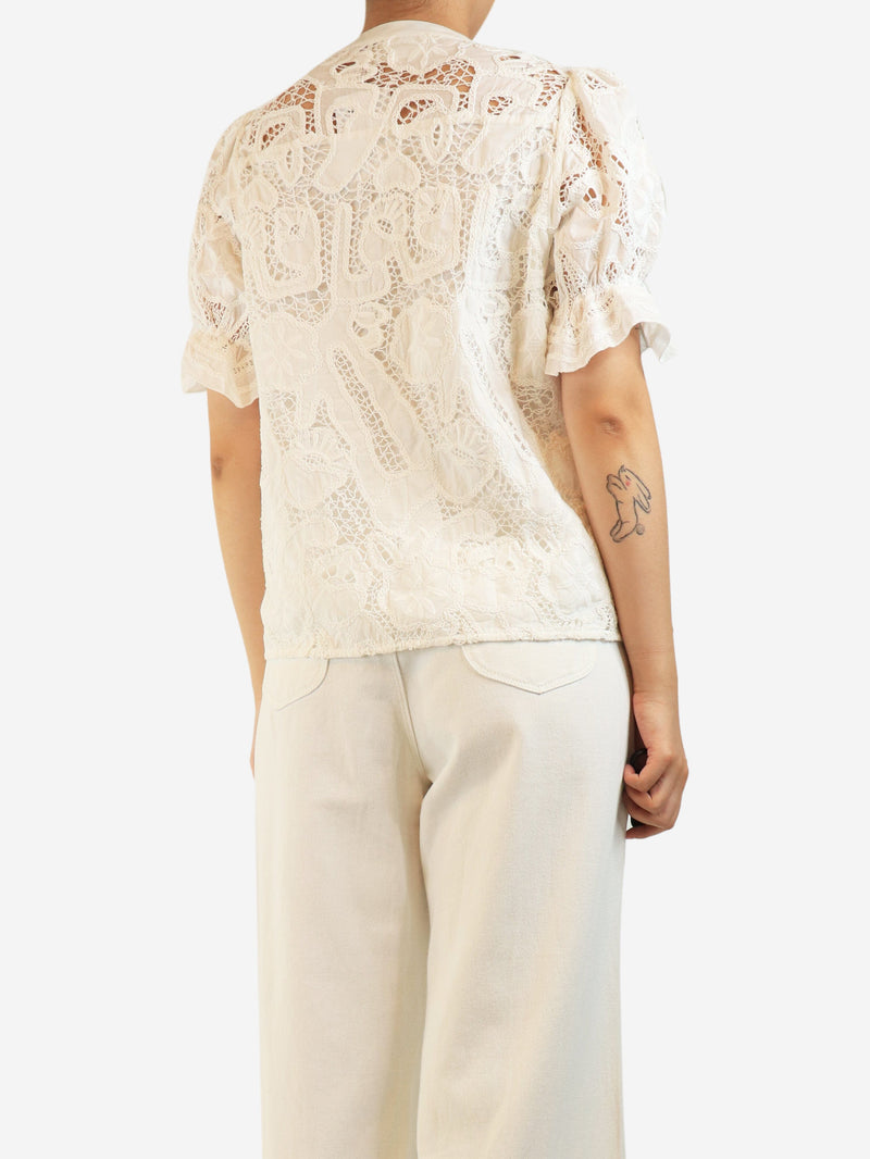 White Irkin lace shirt blouse - size M Tops Ba&sh 