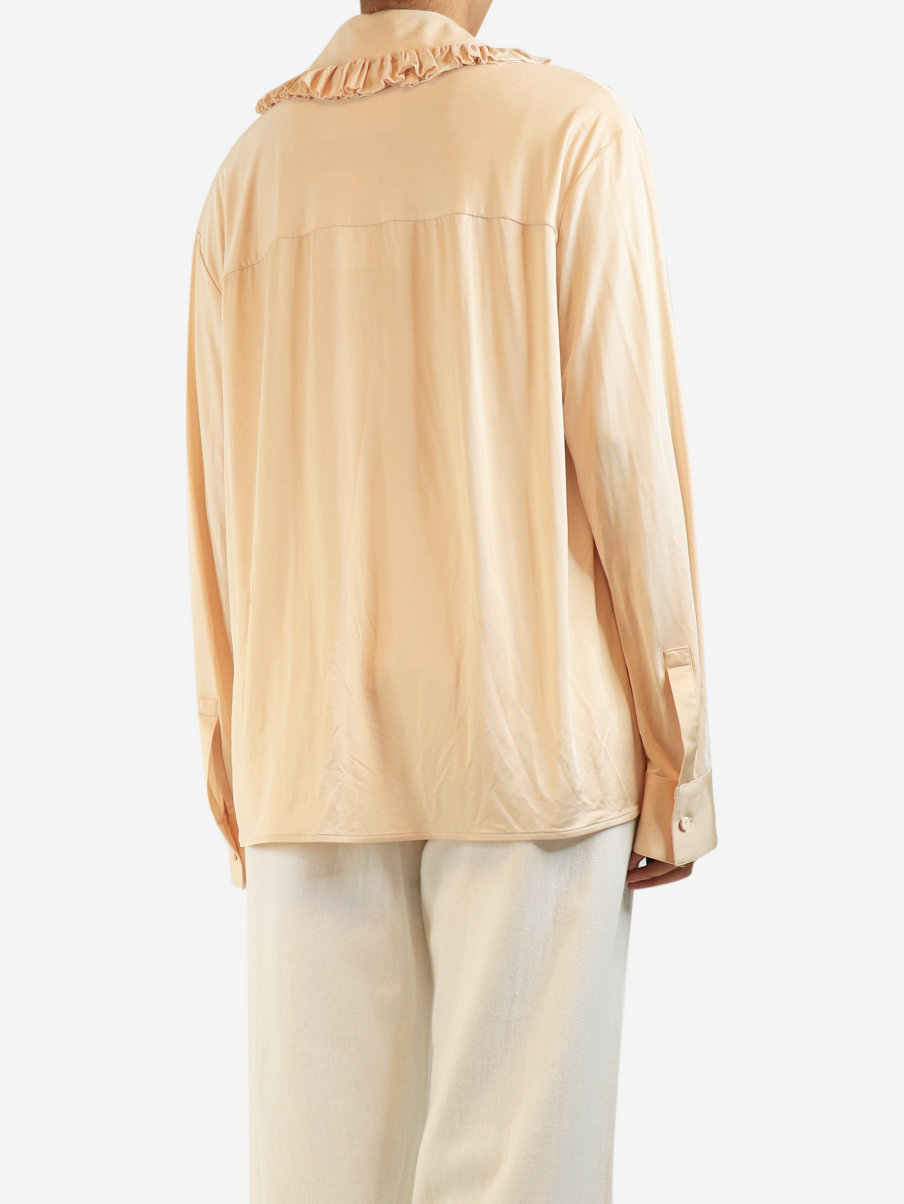 Peach satin ruffle-collar shirt - size UK 8 Tops Jil Sander 