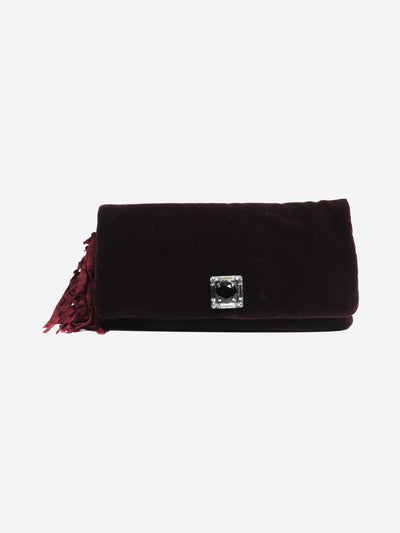 Purple satin crystal-embellished clutch bag Clutch bags Lanvin 