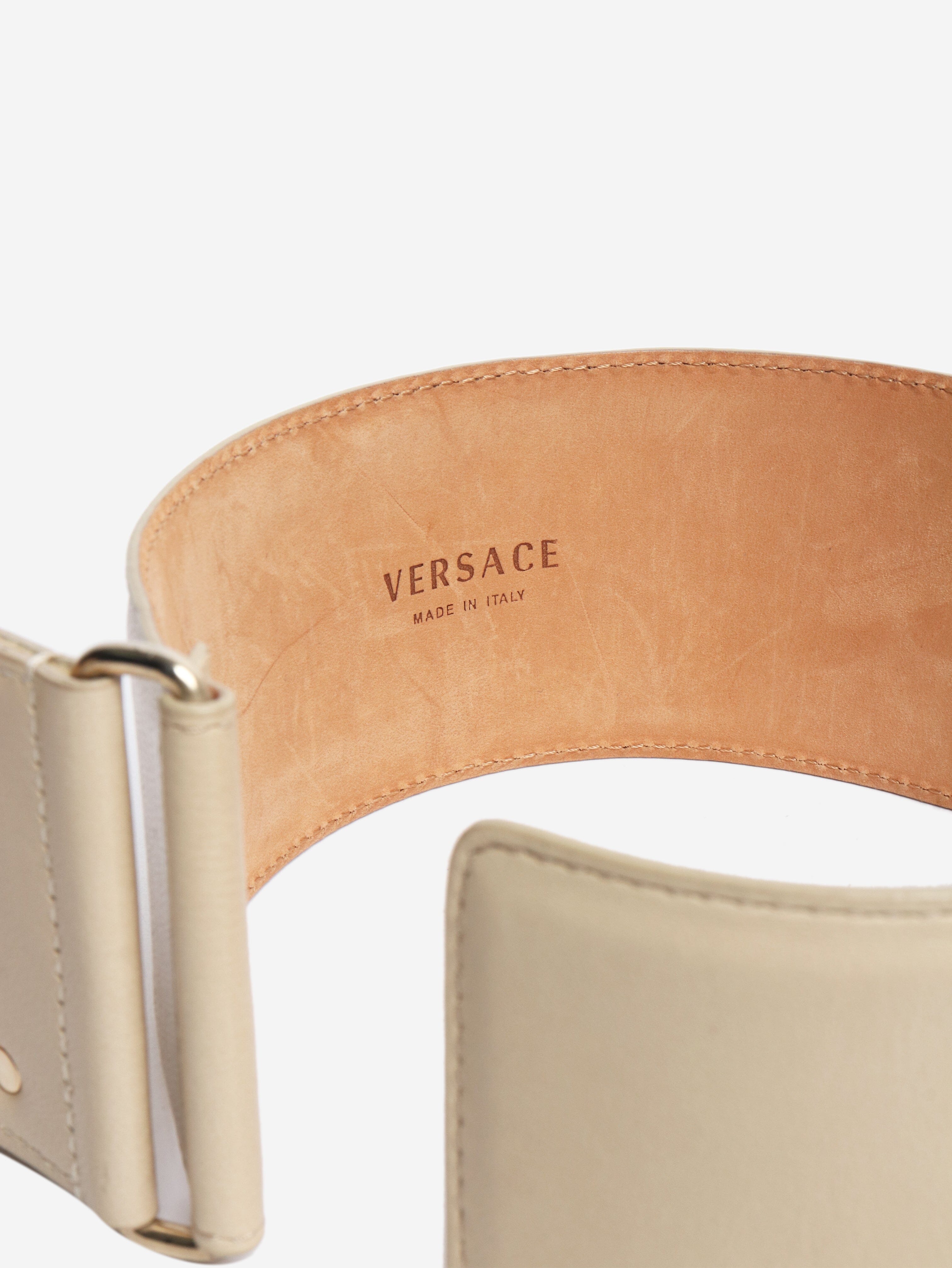 Beige oversized belt Belts Versace 