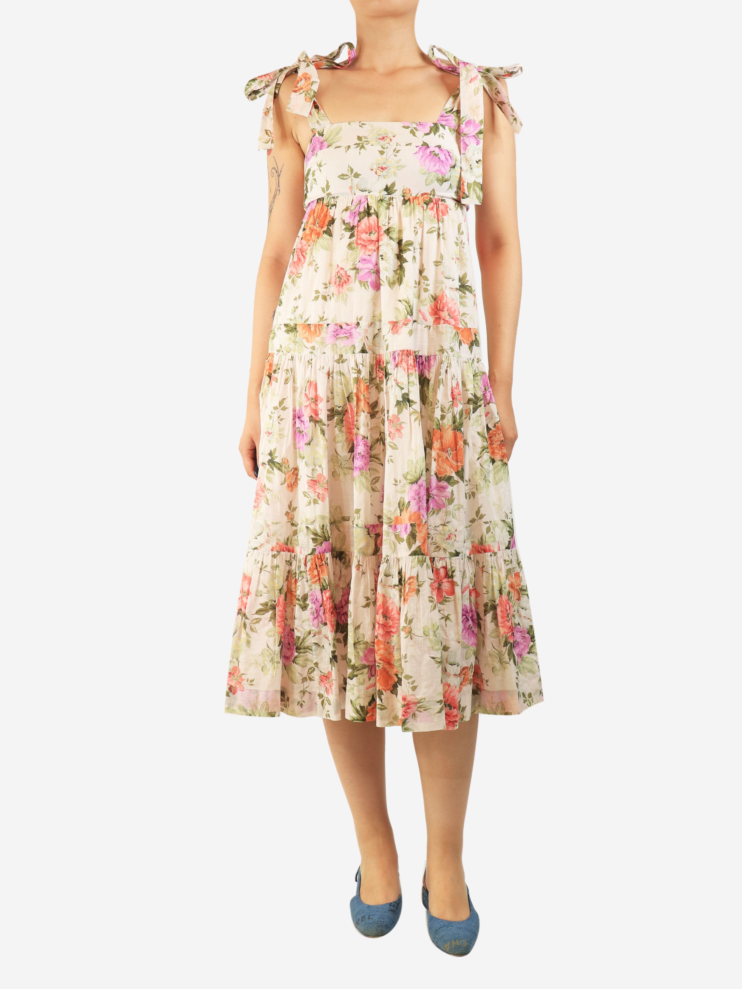 Multicolour floral midi dress - size UK 10 Dresses Zimmermann 