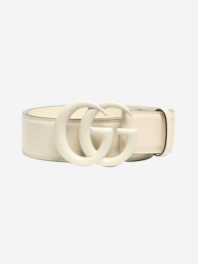 Cream Marmont GG leather belt Belts Gucci 