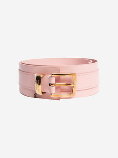Pink wide leather belt Belts Brandon Maxwell 