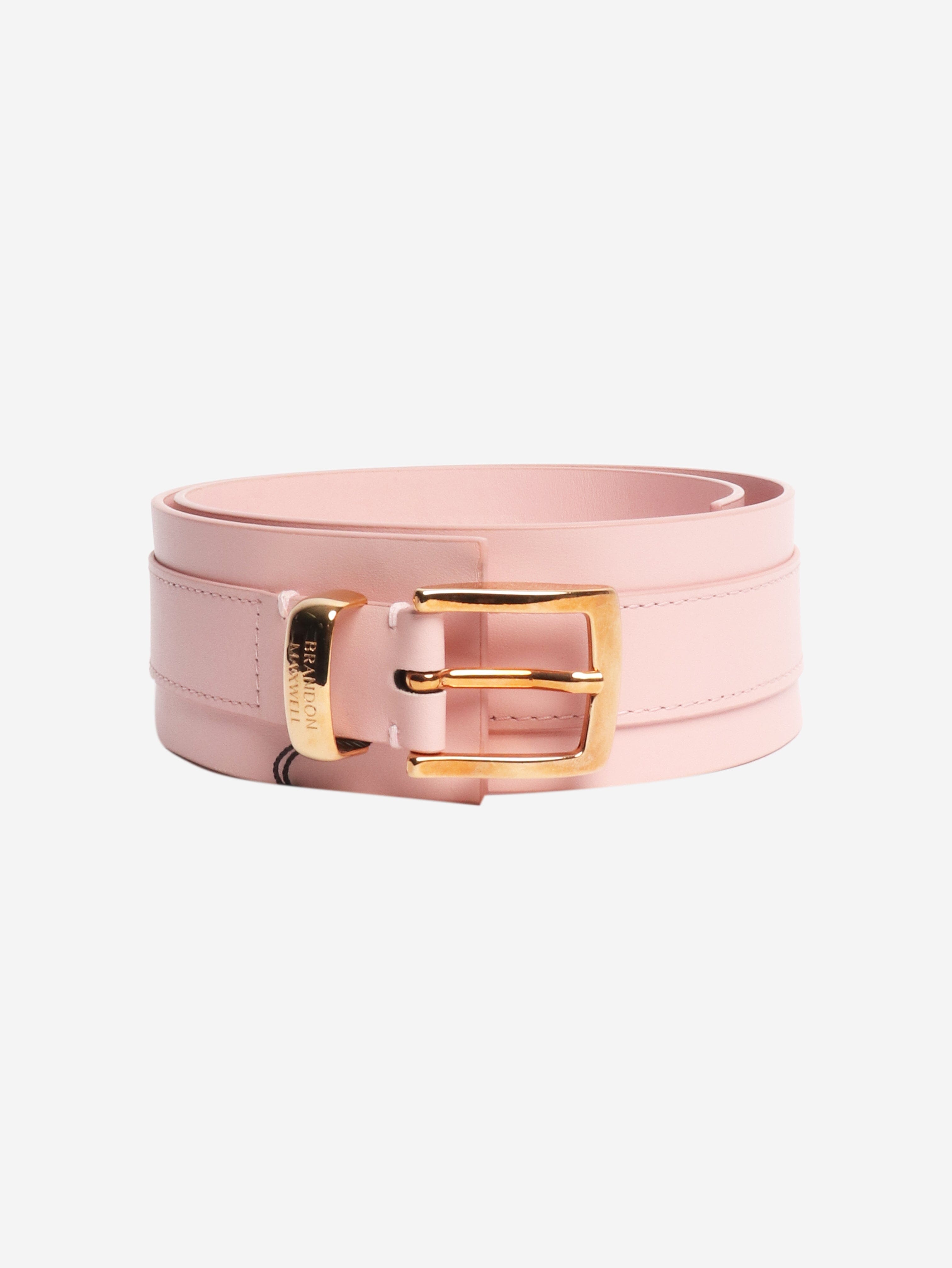 Pink wide leather belt Belts Brandon Maxwell 