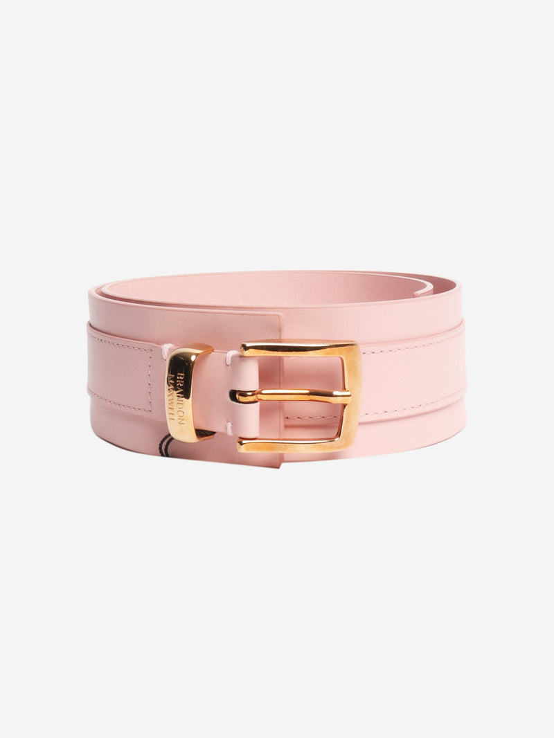 Pink wide leather belt Belts Brandon Maxwell 