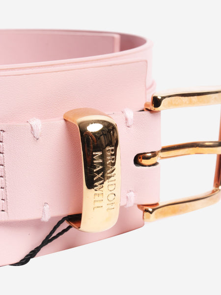 Pink wide leather belt alternate image