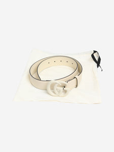 Gucci Cream Marmont GG leather belt