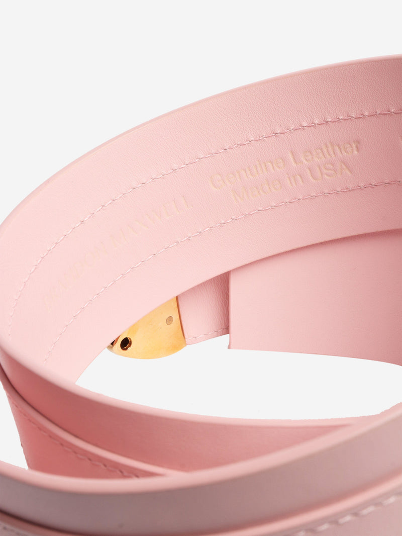 Pink wide leather belt Belts Brandon Maxwell 