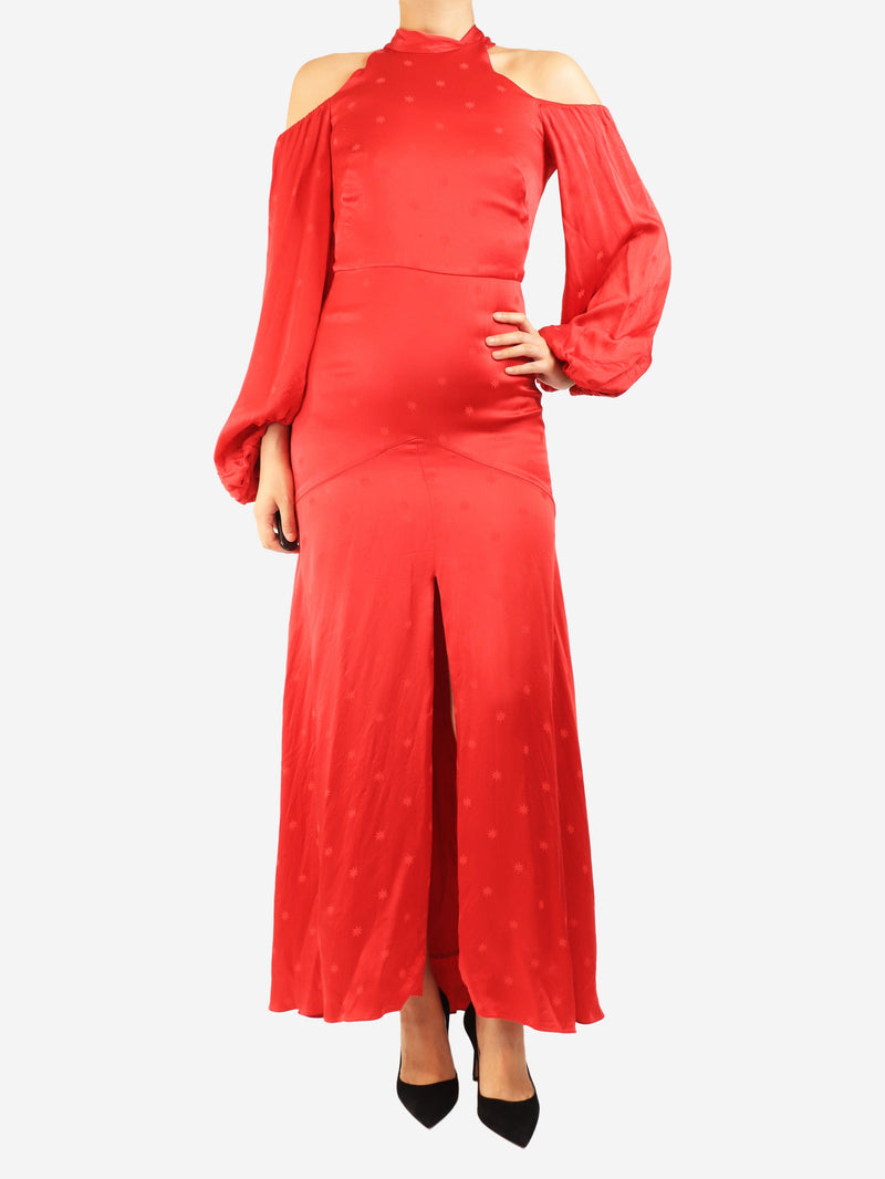 Red satin maxi dress - size UK 10 Dresses Temperley 