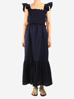 Navy open-back midi dress - size L