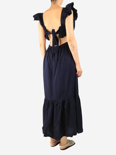 Navy open-back midi dress - size L
