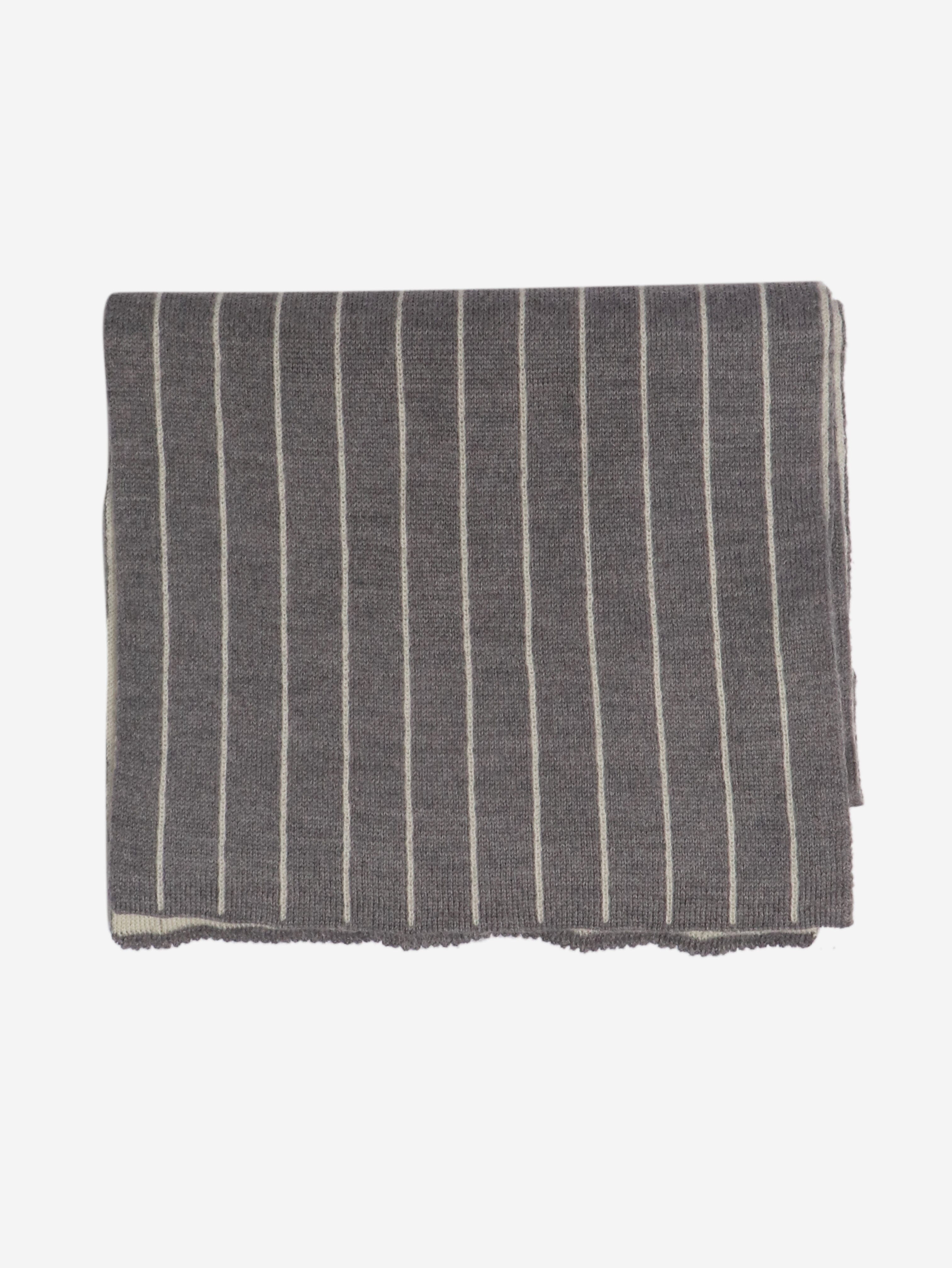 Grey and white striped knit scarf Scarves Lanvin 