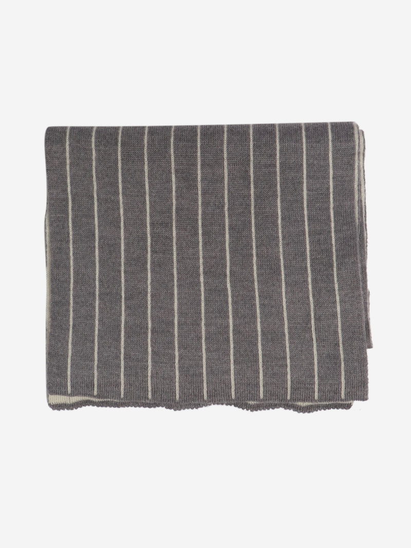 Grey and white striped knit scarf Scarves Lanvin 