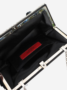 Valentino Black bejewelled rose shoulder bag
