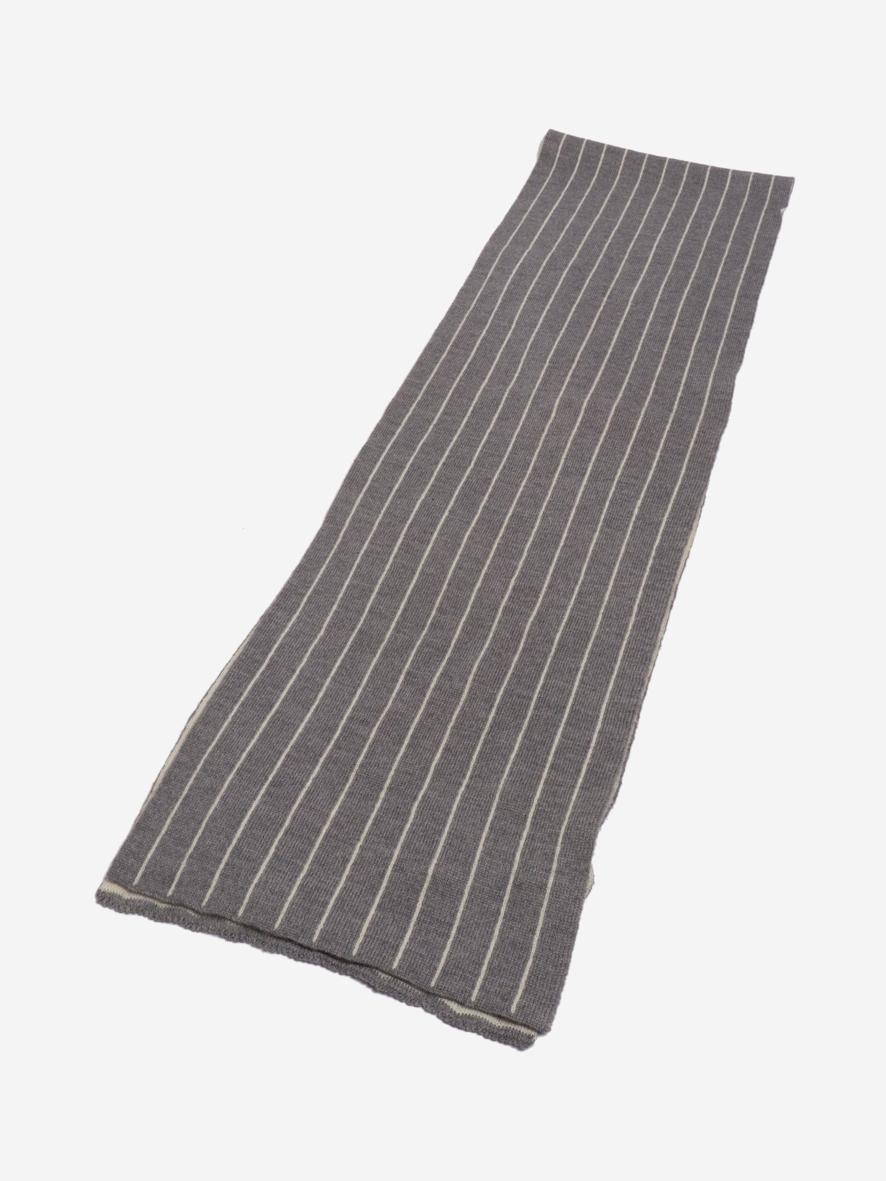Grey and white striped knit scarf Scarves Lanvin 