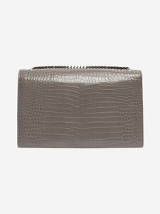 Saint Laurent Grey croc-embossed Kate tassel bag