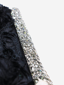 Valentino Black bejewelled rose shoulder bag
