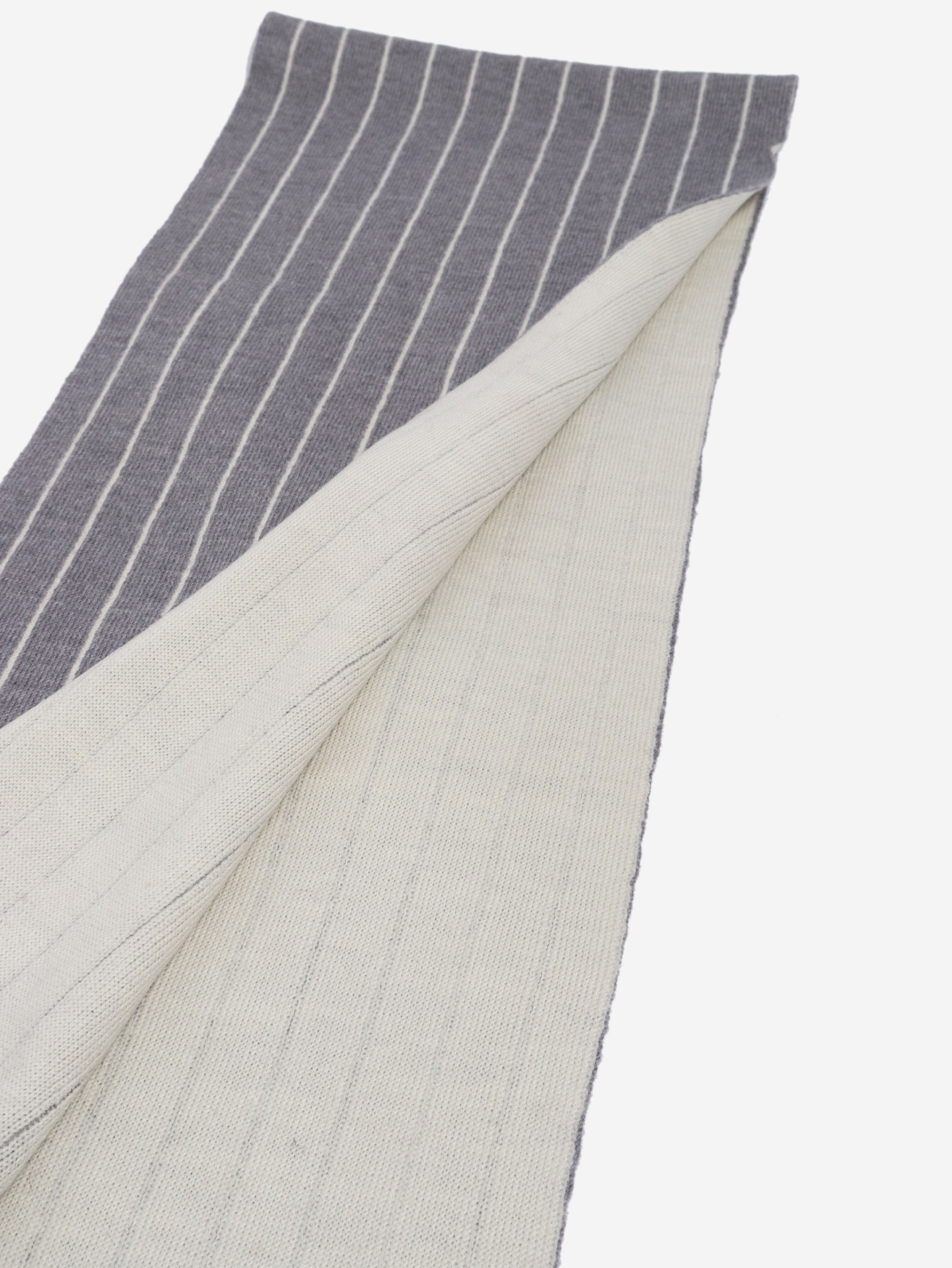 Grey and white striped knit scarf Scarves Lanvin 