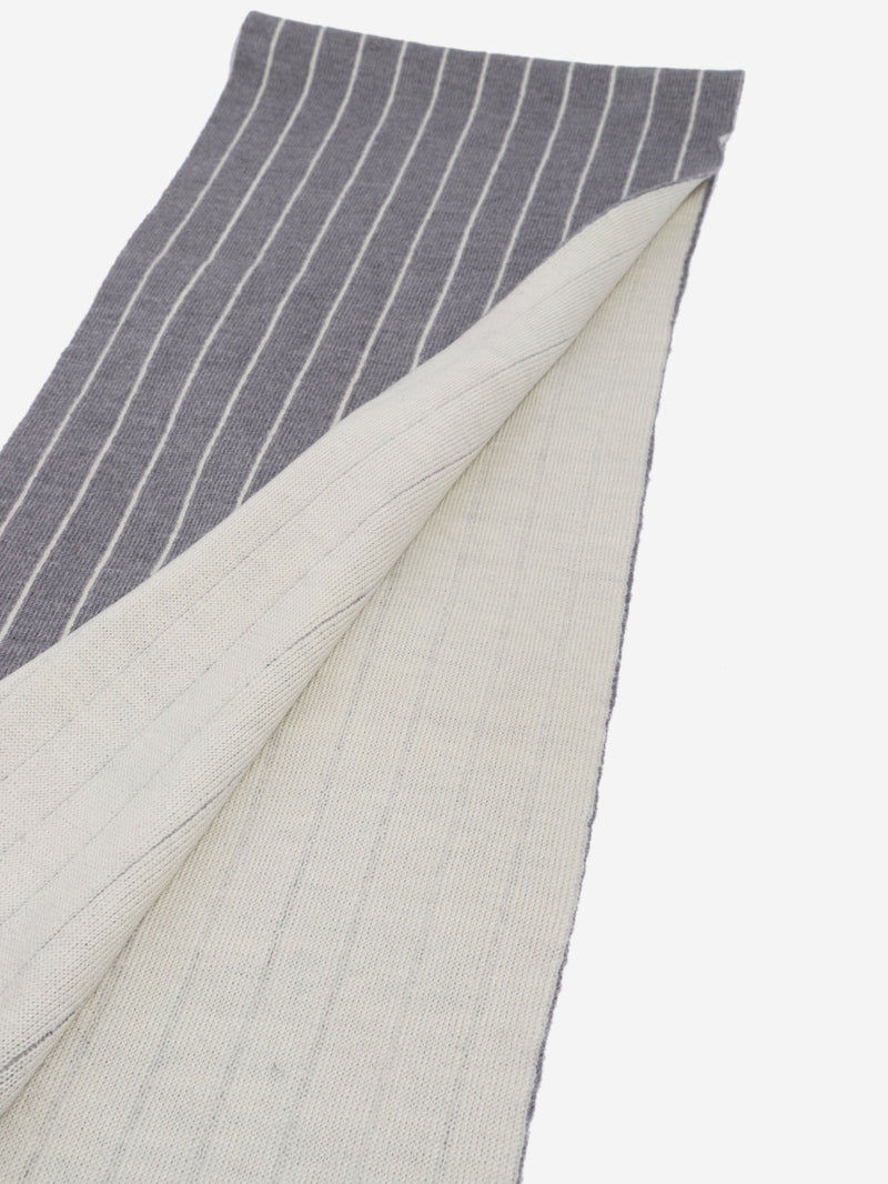 Grey and white striped knit scarf Scarves Lanvin 