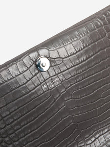 Saint Laurent Grey croc-embossed Kate tassel bag