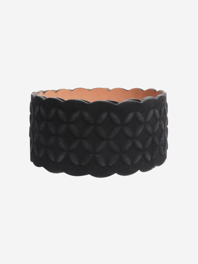 Black suede textured wide belt Belts Alaia 